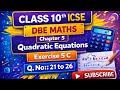 Class10 ICSE DBE Maths Chapter 5 Quadratic Equation Ex 5 C Q.no :- 21 to 26 #icse #maths #dbe #