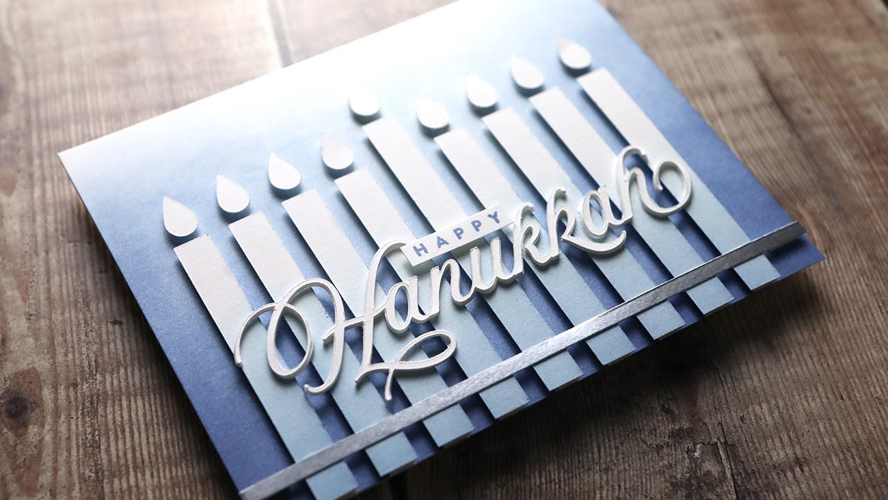 Holiday Card Series 2022 - Day 17 - Ink Blended Hanukkah Card - YouTube