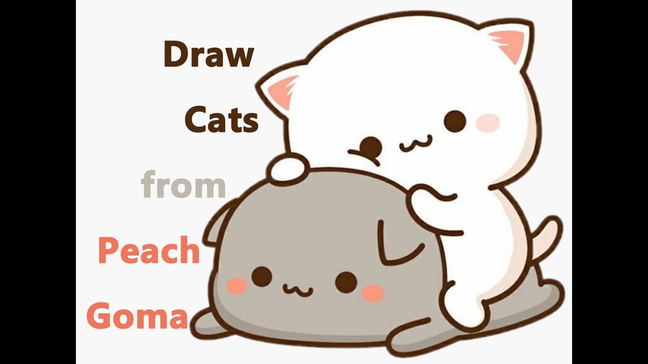 How to Draw Super Cute Kawaii Cats from Peach Goma Easy Step by