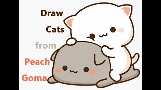 How to Draw Super Cute Kawaii Cats from Peach Goma Easy Step by Step  Drawing Tutorial 