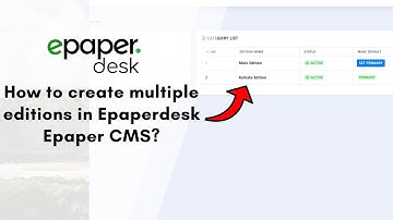 How to create multiple editions in Epaperdesk Epaper CMS?