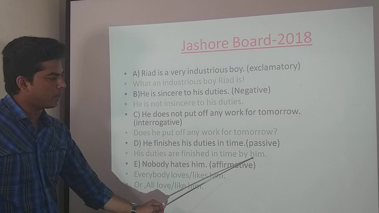 Class Eight Changing Sentence YouTube