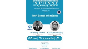 MHRD IIC | 1504 - ARUNAI ENGINEERING COLLEGE | DEPARTMENT OF CSE | WORKSHOP ON NUMPY ESSENTIALS