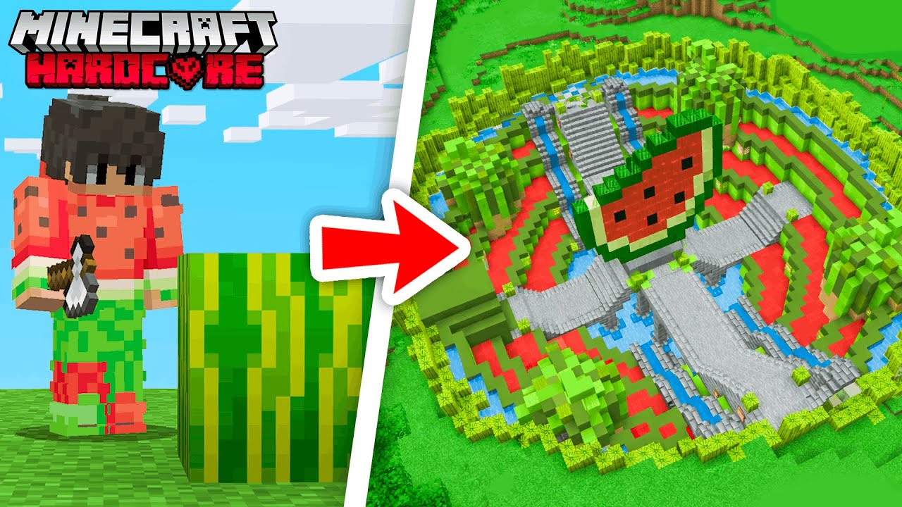 J'ai construit une VILLE PASTEQUE sur Minecraft Hardcore..