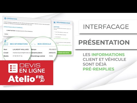 Interfaçage entre le Devis en ligne et Atelio Fid