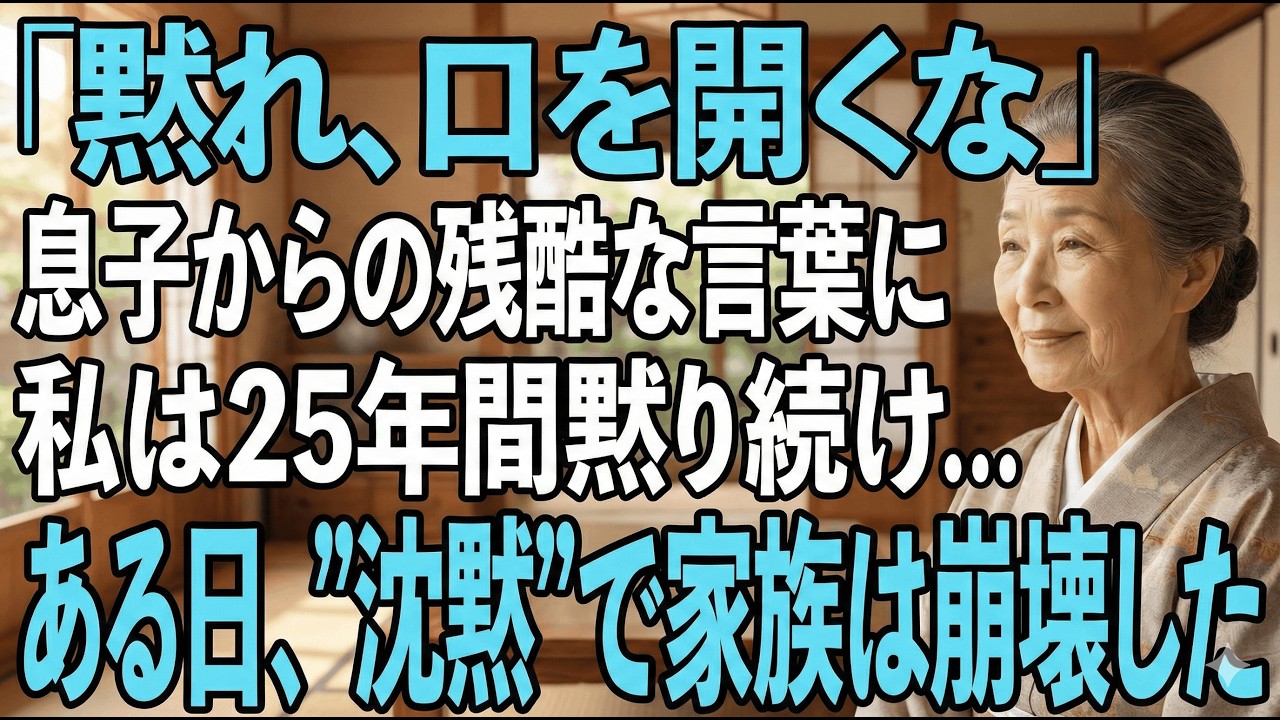 「黙れ」息子の言葉で25年沈黙。家族は崩壊した。
