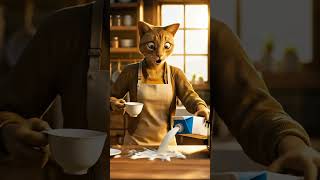 Morning Chaos Funny Cat Housewife Laughline Sketches