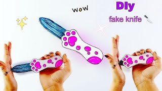 DIy fake knife for prank | how to make toy with paper | easy paper craft