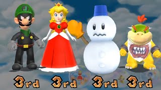 Mario Party 9 - Luigi Vs Peach Vs Snowman Vs BowserJr - Minigame