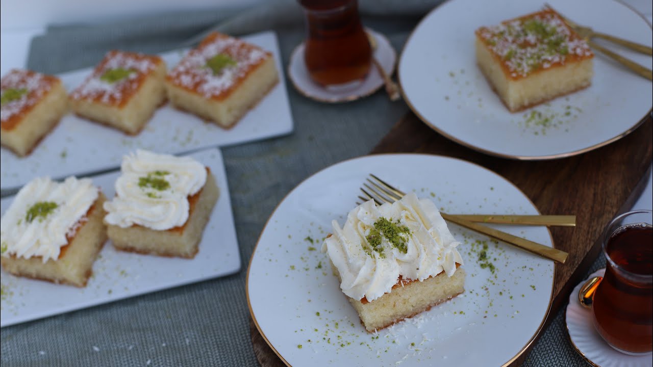 Revani – türkischer Grießkuchen mit Zuckersirup | + Kokos oder Blaumohn | EID (Bayram) REZEPTE