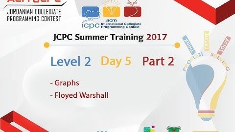 JCPC Training 2017 - Level 2 - Day 5 - Part 2 - Hamzah Zagha: Graphs - Floyed Warshall