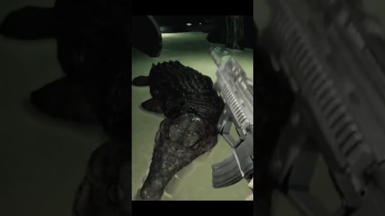 Неожиданный гость из лужи... #tiazar #crocodile #ebola2 #shoot #kill #fear #attack #horror