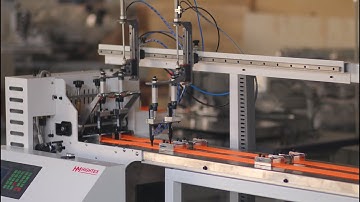 Máy cắt dây đai thẳng bằng dao nhiệt có chức năng đánh dấu điểm đục lỗ