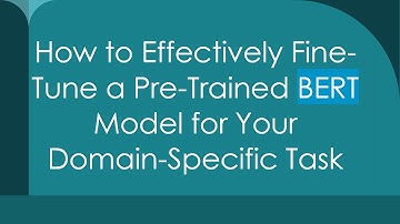 How to Effectively Fine-Tune a Pre-Trained BERT Model for Your Domain-Specific Task