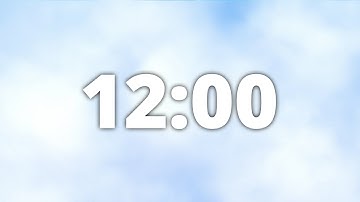 12 Minute Countdown Timer with Alarm | ☁ Soft Clouds ☁