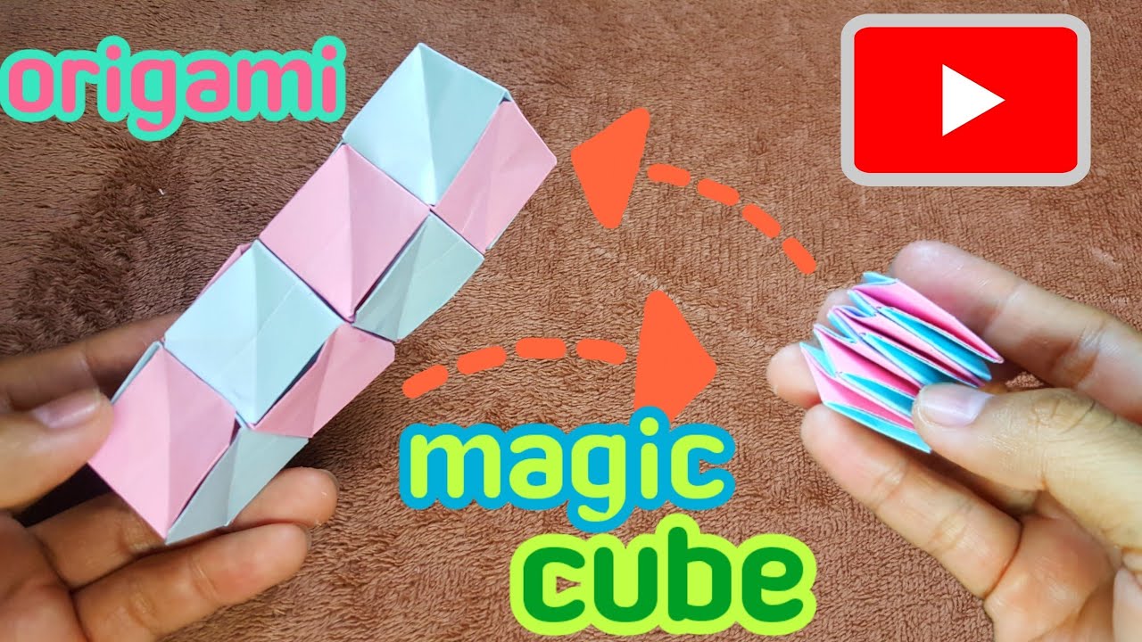 พับกระดาษง่ายๆ พับกล่องเมจิคคิวบ์/how to make paper magic cubes/origami ...