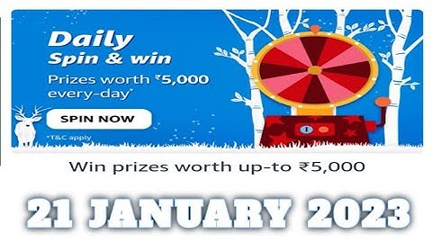 Amazon Funzone Daily Spin and Win Quiz Answers Today|21 January 2023 | Daily Quiz Time