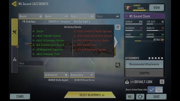 R30 with M1 Garand 🤩Gunsmith Attributes & Sensitivity for CoDM Zombies Clasic🤩