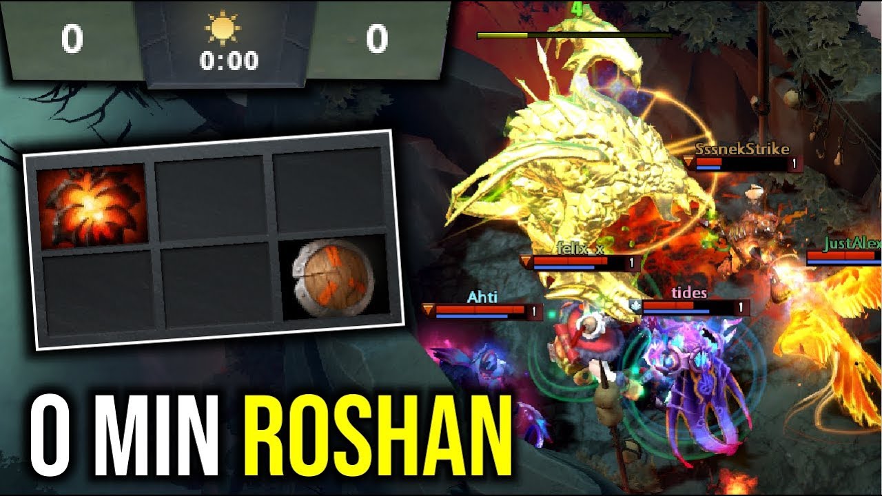 WTF 0 MIN ROSHAN..!! 50% Lifesteal Aghanim Scepter Slow Build ...