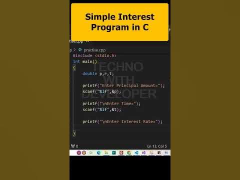 Calculate Simple Interest in C Part 186 | C Programming # ...