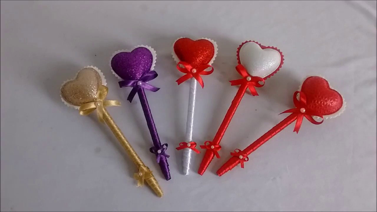 DIY: Lembrancinha Dia Dos Namorados: Caneta Decorada Coração.