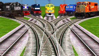 10 Trains Crossing By Daimond Railroad🔺️ Crossing Tracks | fattest train crossing metrolink train  screenshot 3