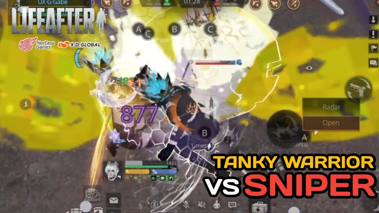 Tanky Warrior vs Sniper, LIFEAFTER Training Arena