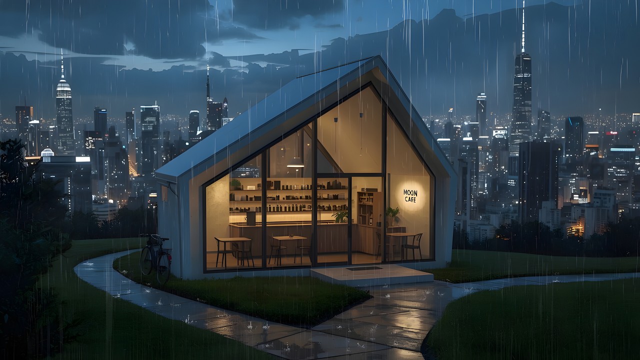 90s Lofi for Rainy Nights ☔ Lofi Music with Urban Skyline Atmosphere