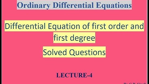 Separation of Variable|| Homogeneous || Linear Differential Equations|| Part-2||Lecture-4