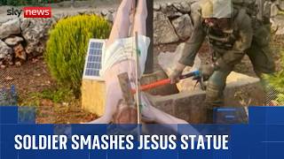 Netanyahu Condemns Israeli Soldier Seen Vandalising Jesus Statue With A Sledgehammer In Lebanon