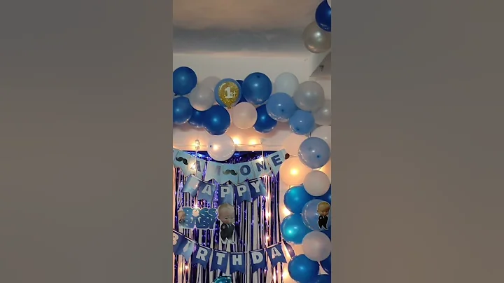 shorts video#simple birthday decoration idea at home#boss baby theme decoration