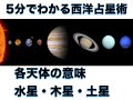 5分でわかる西洋占星術10 - 各天体の意味（水星、木星、土星）