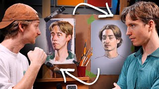 Portrait Painting Battle! - (College Professor vs. YouTuber)