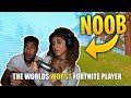 TEACHING My GIRLFRIEND How To Play FORTNITE: Battle Royale *Worlds Worst Fortnite Player*