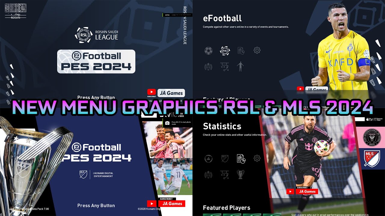 NEW MENU GRAPHICS RSL & MLS 2024 - PES 2021 & FOOTBALL LIFE 2024 - YouTube