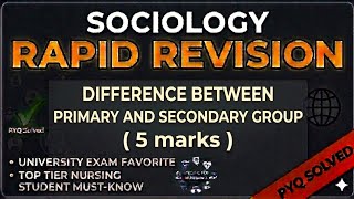 Difference between Primary and Secondary Group` Sociology|Hindi Lecture with Notes