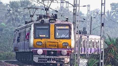 Aerodynamic Faced EMU Train making a Speedy Entrance through a Sharp Curve | Eastern Railways
