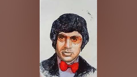 amitabh bachchan movie character drawing 2