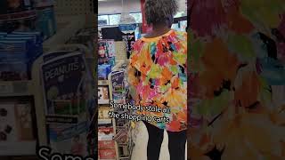 they told her to use a laundry basket youtubeshorts shoppinghaul funny stolen shoppingcart