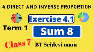 tn 7th std ex 4.1 sum 8 Term 1 Chapter 4 direct and inverse proportion