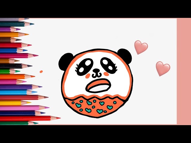 Panda no donut para colorir - Imprimir Desenhos