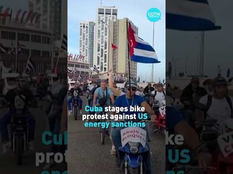 Cuba stages bike protest against US energy sanctions