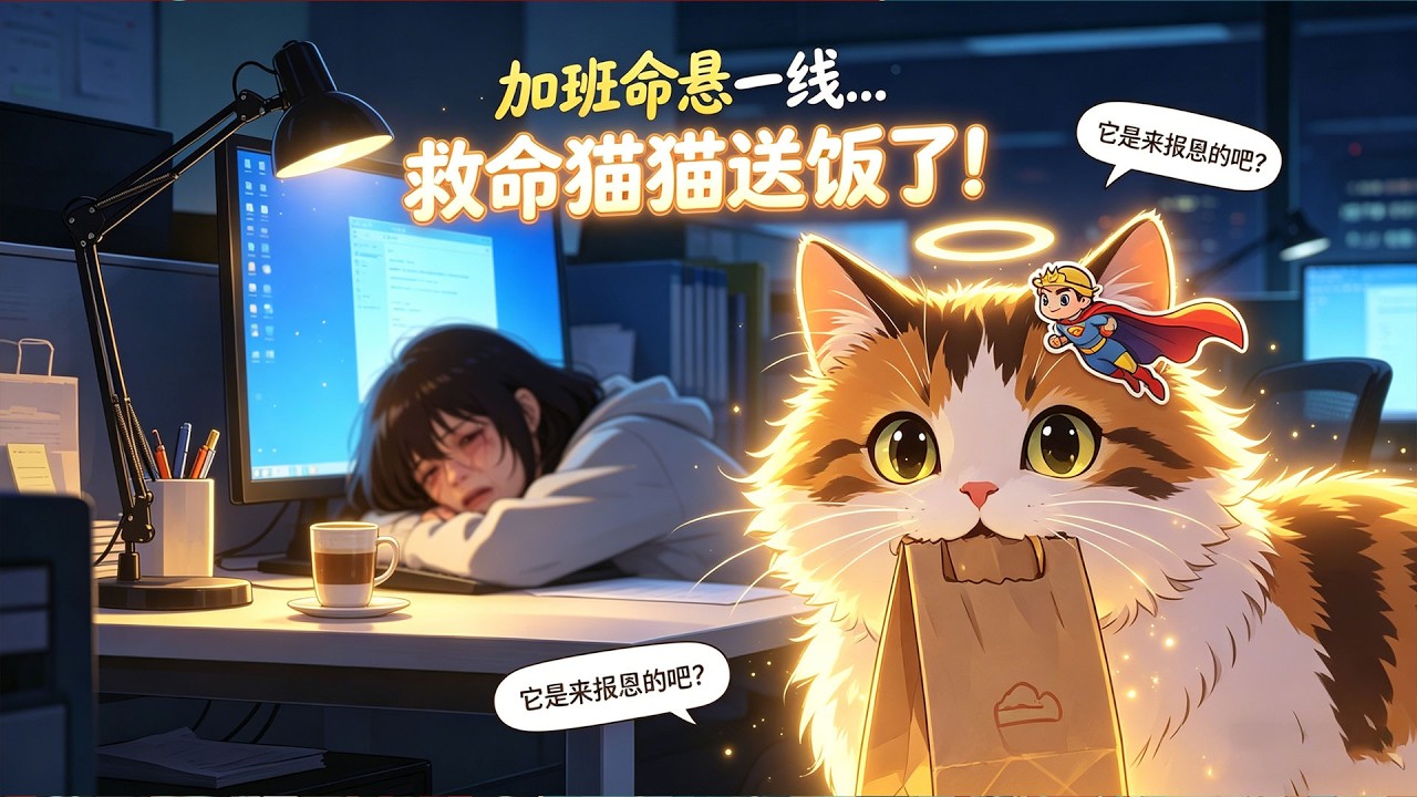 猫咪送外卖？打工人深夜奇遇！