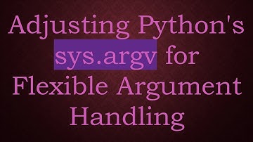 Adjusting Python