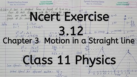 Ncert Exercise 2.8 | Chapter 2 | Motion in a Straight line | Class 11 Physics