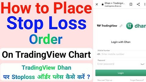 How to Place Stop Loss order in dhan tradingview chart | Dhan Tradingview chart par stoploss order