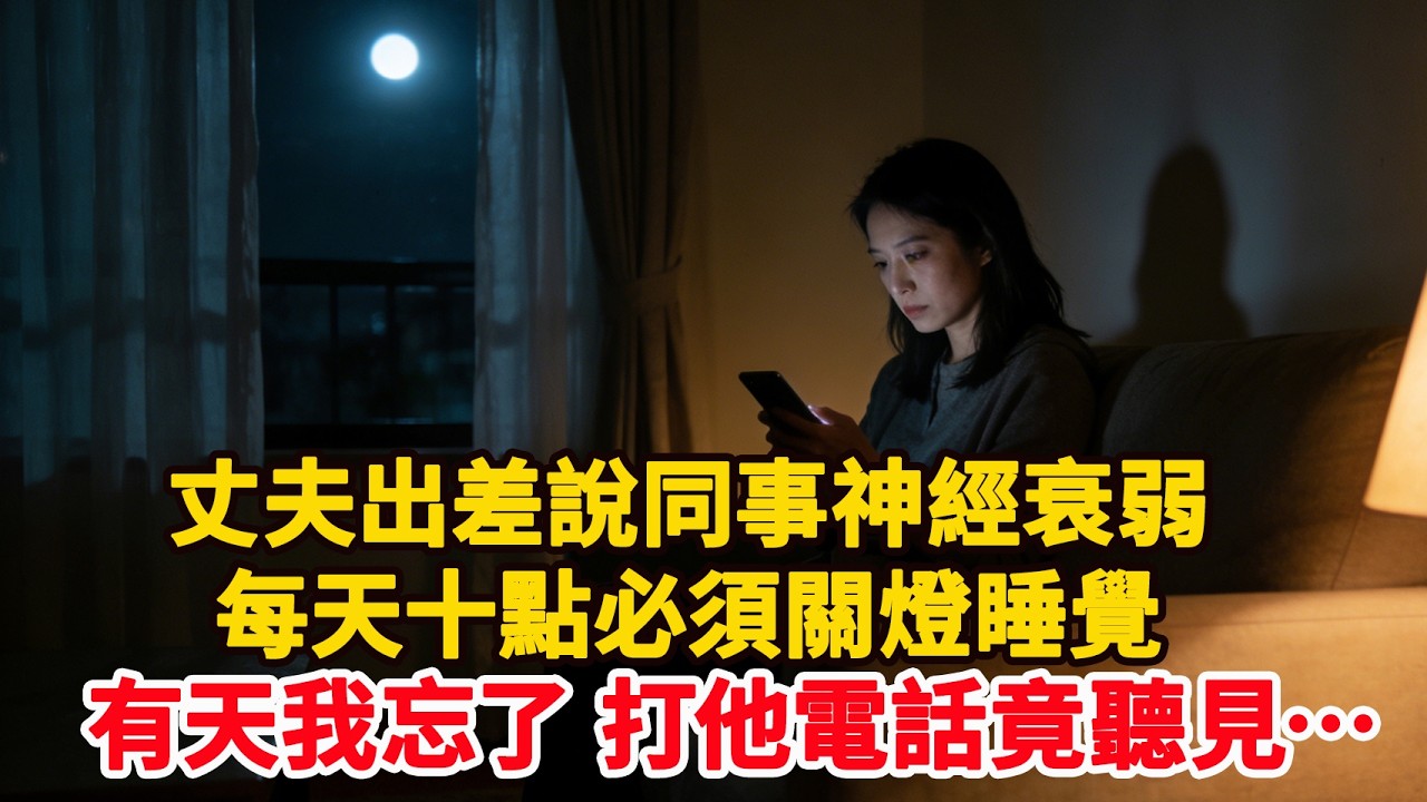 丈夫出差說同事神經衰弱每天十點必須關燈睡覺直到一次我給他打電話 竟聽見…#為人處世 #正能量 #故事分享 #生活經驗 #情感