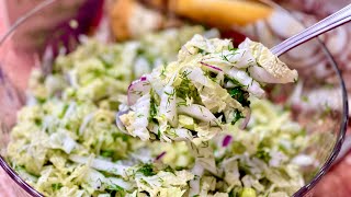 Delicious Napa Cabbage Side Salad- The Lazy Girls Kitchen