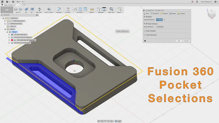 Fusion 360 - Pocket, Open Pocket geometry selection