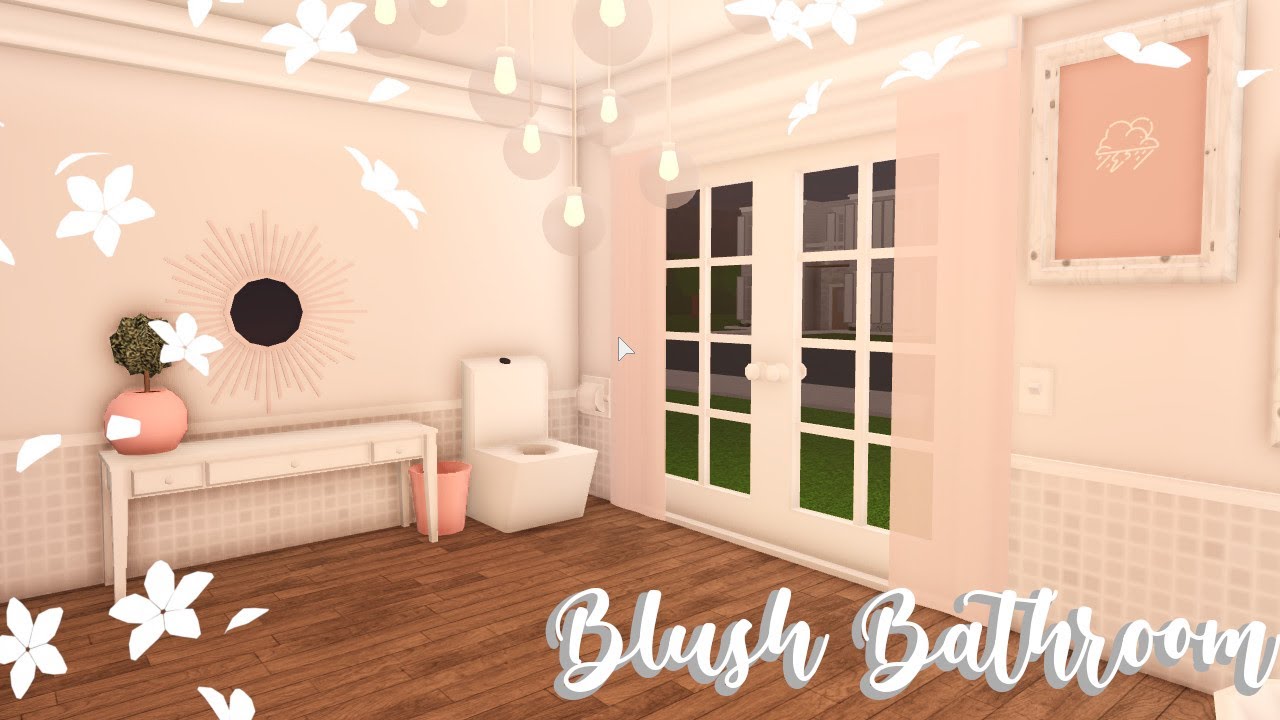 Aesthetic Blush Bathroom 10K (ROBLOX BLOXBURG build) - YouTube